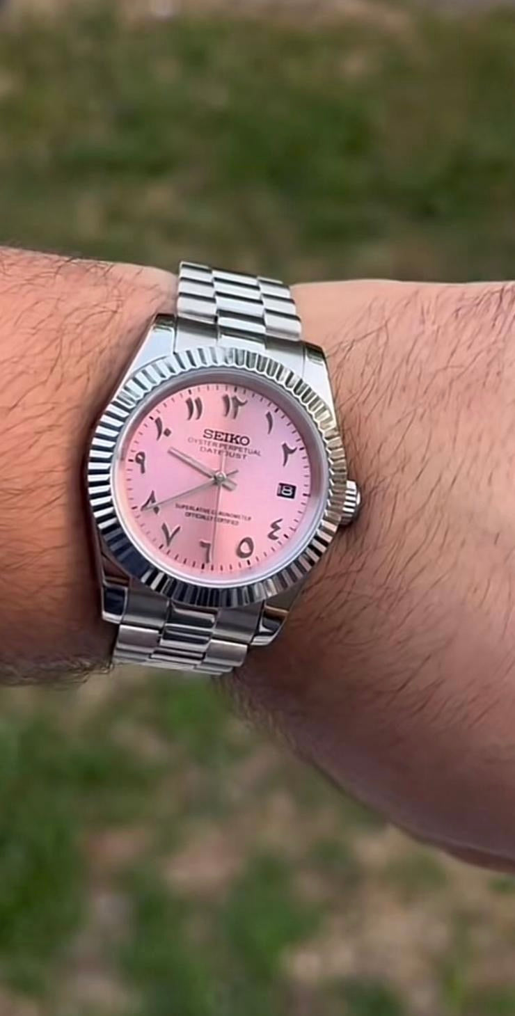 SEIKOJUST ARABIC DIAL PINK – Seiko-mods - Main Image