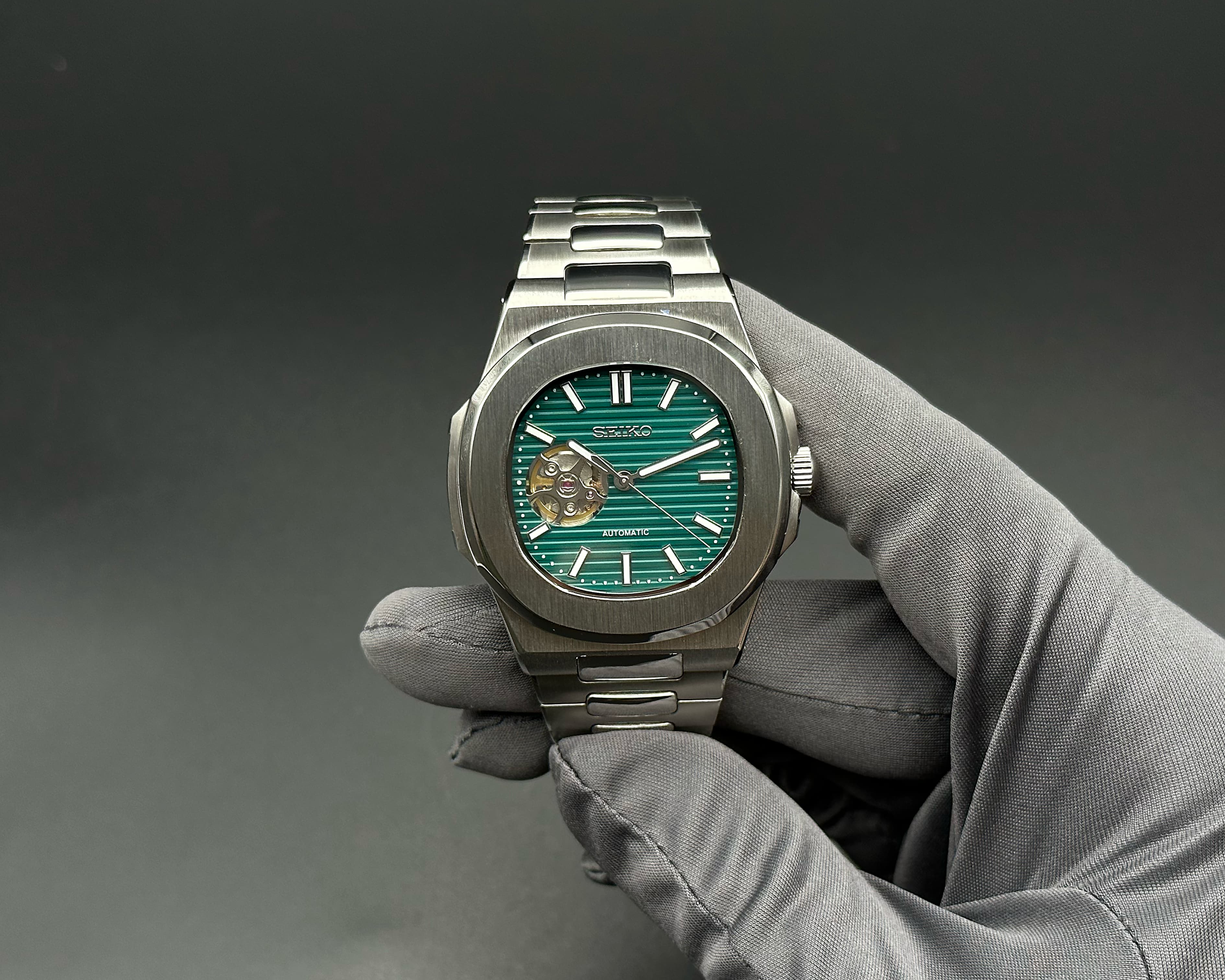 Seikolus verte open heart Seikomod Seiko mods